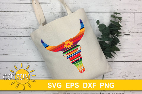 Cow skull SVG | Serape Cow Skull SVG SVG CutsunSVG 