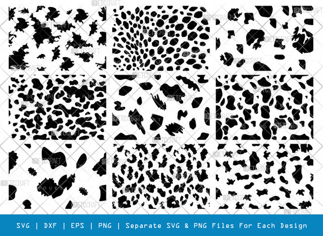 Cow Spots SVG Bundle, Cow Spots Silhouette, Cow Print Svg, Seamless Cow Spots Svg, Cow pattern Svg, Animal Print Svg, Leopard Print Svg, Cow Spots Bundle SVG ETC Craft 