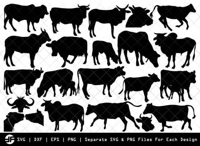 Cow SVG | Animal SVG | Silhouette Bundle | SVG Cut File SVG ETC Craft 
