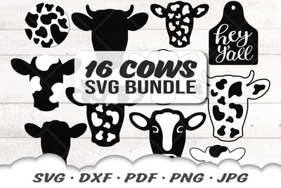 Cow SVG Bundle | Cow Head SVG | Dairy Cow SVG SVG Cloud9Design 