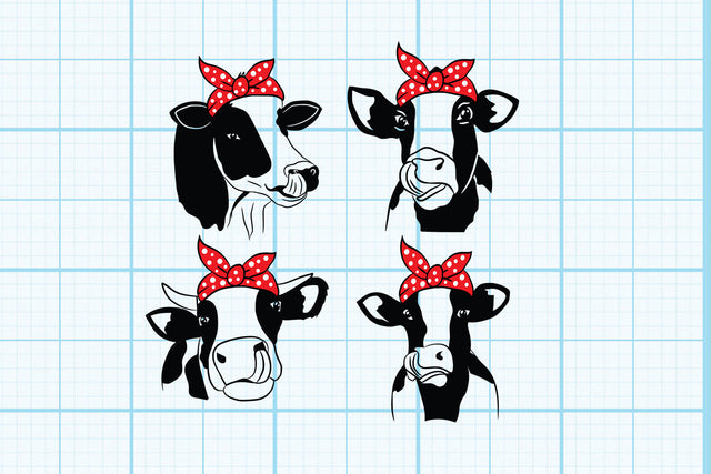 Cow Svg, Cow vector,Farm animal ,Cow calf svg ,Cow with bandana SVG Johan Ru designs 
