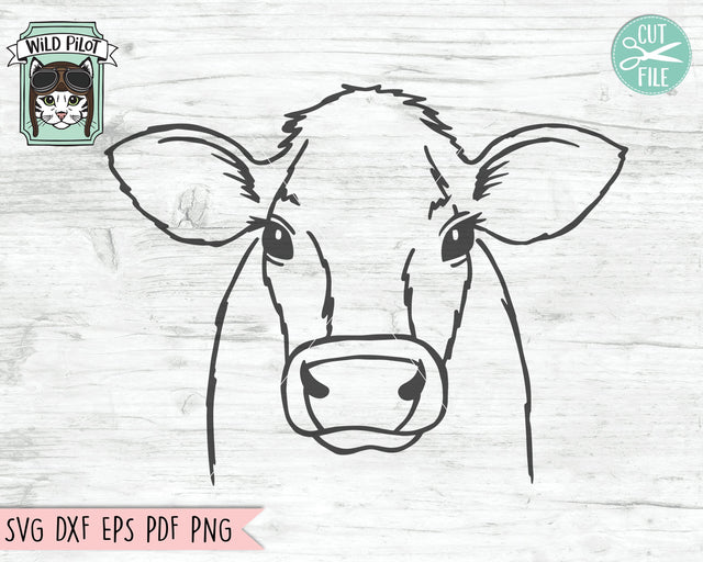Cow SVG File, Cow Cut File, Animal Face SVG, Cute Cow Face SVG, Animal SVG File, Animal Face SVG, Farm Animal SVG File, Heifer SVG File SVG Wild Pilot 