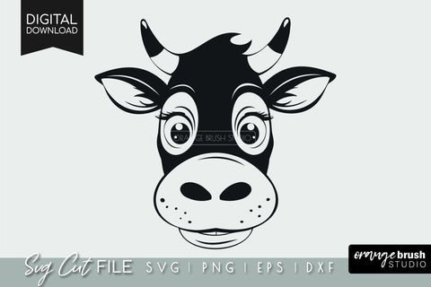 Cow SVG | Funny Cow Head SVG For Cricut SVG OrangeBrushStudio 