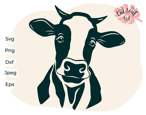Cow svg, heifer svg, cow face svg, farm svg, country svg, cow clipart, barn svg, cute cow svg, cow head svg, farm animal svg, heifer head SVG CutLeafSvg 