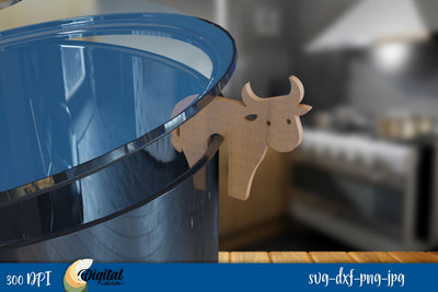 Cow SVG. Pot Prop Laser Cut Design. 3D Kitchen Laser Cut. SVG Evgenyia Guschina 