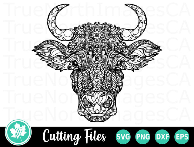 Cow SVG | Zentangle SVG | Mandala SVG SVG TrueNorthImagesCA 