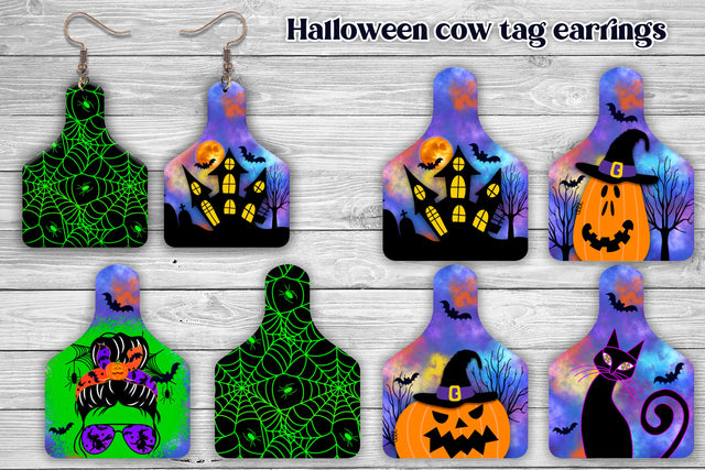 Cow tag earring sublimation | Halloween earring Sublimation Svetana Studio 