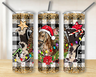 Cow Tumbler Sublimation Design, Heifer Cow Christmas Holidays 20 oz Skinny Tumbler Instant Download Sublimation BouDesign 