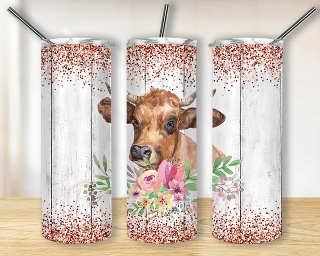 Cow Tumbler Wrap Flower Farm Life Seamless Tumbler Design Sublimation, Cow Flower Skinny Tumbler, Heifer Tumbler, Funny Cow Tumbler PNG Sublimation BouDesign 