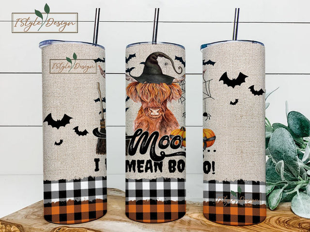 Cow Tumler, Moo tumbler, Boo tumbler ,Moo I Mean Boo Cute Dairy Cow 20 oz Skinny Tumbler Sublimation Design Digital Download PNG Instant DIGITAL, Halloween Fall Tumbler Wrap Sublimation iStyleDesign 
