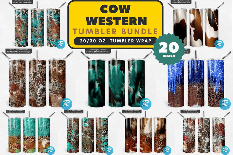Cow Western Png Tumbler Bundle Sublimation Regulrcrative 