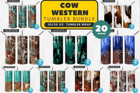 Cow Western Png Tumbler Bundle Sublimation Regulrcrative 