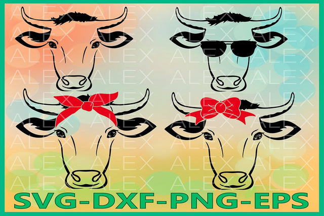 Cow with Bandana svg, Cow Head SVG AlexSVGStudio 
