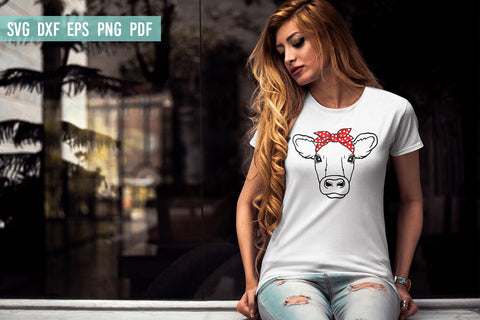 Cow With Bandana SVG File | Cow SVG | Hand Drawn Cow SVG Irina Ostapenko 