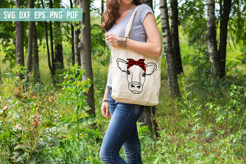 Cow With Buffalo Bandana SVG File | Cow SVG | Hand Drawn Cow SVG Irina Ostapenko 