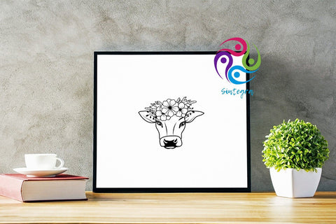 Cow With Flower Crown Svg Cut Files SVG Sintegra 