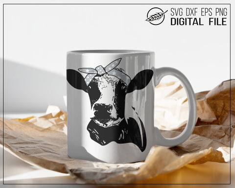Cow with hair bandana SVG Boertiek 