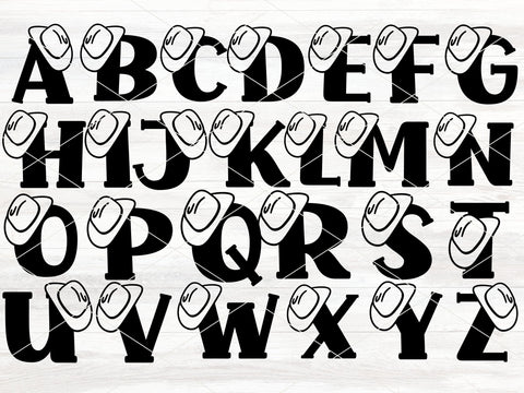 Cowboy Alphabet SVG for Cricut or Silhouette SVG Apple Grove Designs 