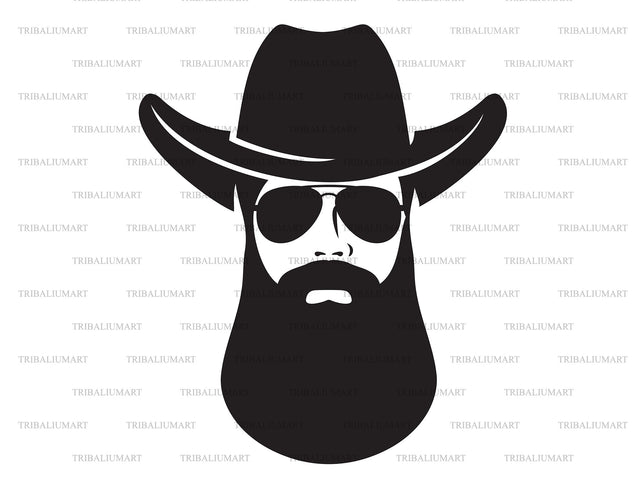 Cowboy beard SVG TribaliumArtSF 