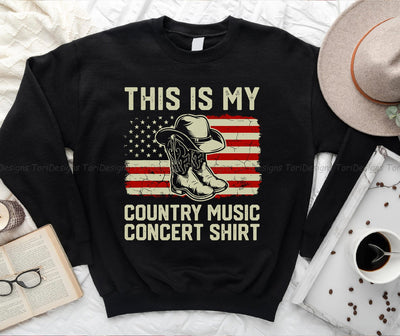 Cowboy Boots Hat This Is My Country Music PNG sublimation design Sublimation ToriDesigns 