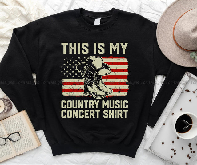 Cowboy Boots Hat This Is My Country Music PNG sublimation design Sublimation ToriDesigns 