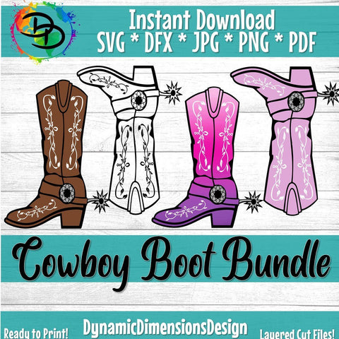 Cowboy Boots SVG DynamicDimensionsDesign 
