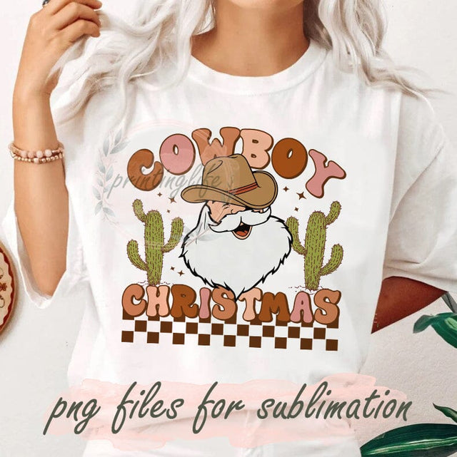 Cowboy Christmas Png, Retro Christmas Png, Country Christmas Design Png, Cowboy Santa Sublimation Png, Cactus Png, Western Christmas Png, Winter Sublimation Design, Instant Download Sublimation PrintingLife 
