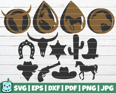 Cowboy Earrings SVG MintyMarshmallows 