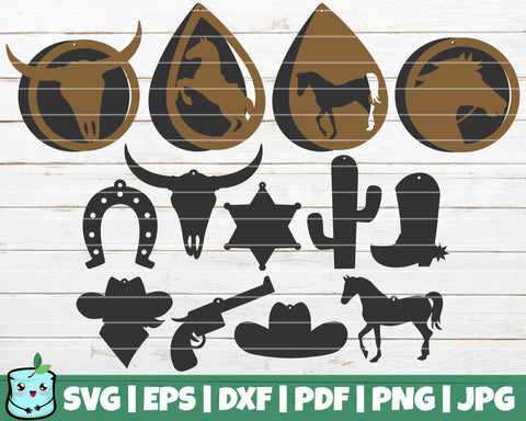 Cowboy Earrings SVG MintyMarshmallows 