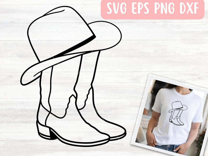 Cowboy Hat and Boots SVG File for Cricut or Silhouette, Cowgirl Western SVG Vector SVG Apple Grove Designs 