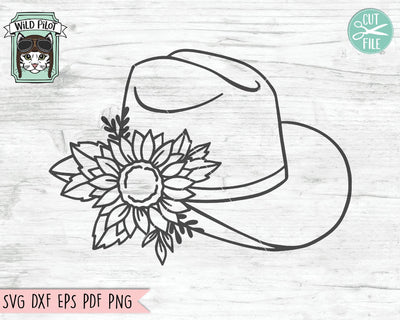 Cowboy Hat Flower SVG Cut File SVG Wild Pilot 