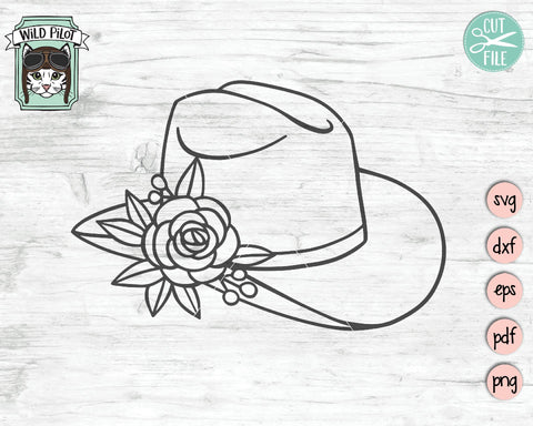 Cowboy Hat Flower SVG Cut File SVG Wild Pilot 