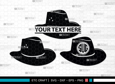 Cowboy Hat Monogram, Cowboy Hat Silhouette, Cowboy Hat SVG, Western Hat Svg, Hat Svg, Cowboy Svg, SB00187 SVG ETC Craft 