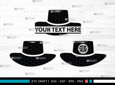 Cowboy Hat Monogram, Cowboy Hat Silhouette, Cowboy Hat SVG, Western Hat Svg, Hat Svg, Cowboy Svg, SB00187 SVG ETC Craft 