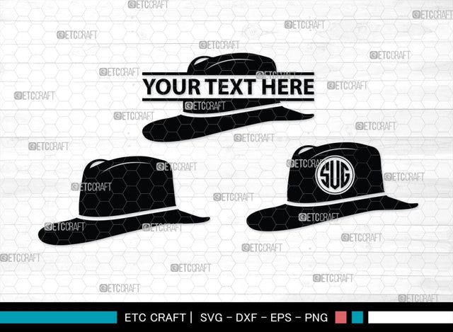 Cowboy Hat Monogram, Cowboy Hat Silhouette, Cowboy Hat SVG, Western Hat Svg, Hat Svg, Cowboy Svg, SB00187 SVG ETC Craft 
