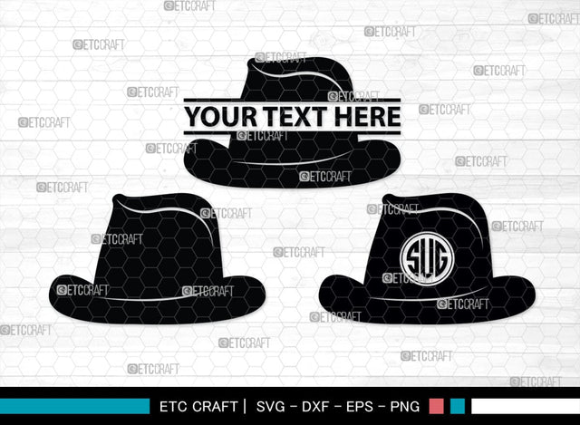 Cowboy Hat Monogram, Cowboy Hat Silhouette, Cowboy Hat SVG, Western Hat Svg, Hat Svg, Cowboy Svg, SB00187 SVG ETC Craft 