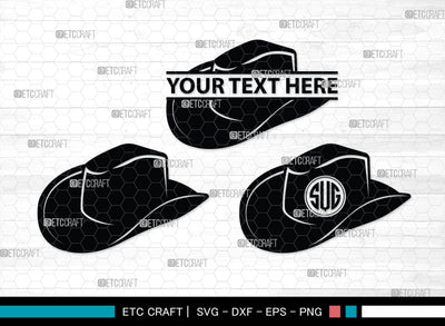 Cowboy Hat Monogram, Cowboy Hat Silhouette, Cowboy Hat SVG, Western Hat Svg, Hat Svg, Cowboy Svg, SB00187 SVG ETC Craft 