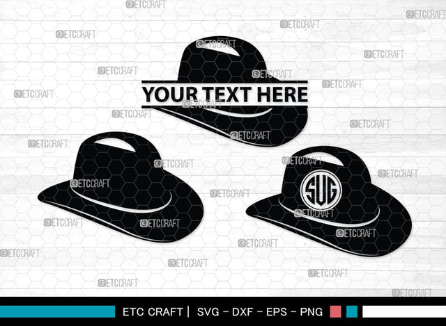 Cowboy Hat Monogram, Cowboy Hat Silhouette, Cowboy Hat SVG, Western Hat Svg, Hat Svg, Cowboy Svg, SB00187 SVG ETC Craft 