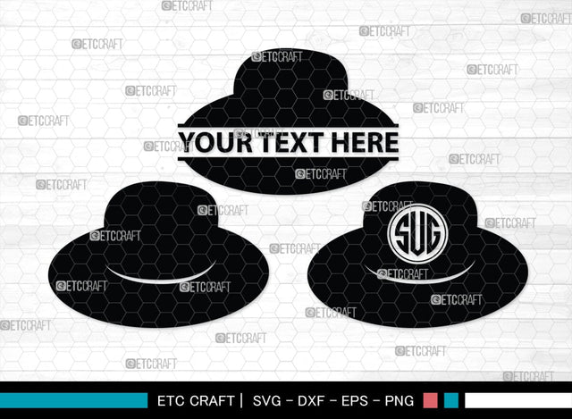 Cowboy Hat Monogram, Cowboy Hat Silhouette, Cowboy Hat SVG, Western Hat Svg, Hat Svg, Cowboy Svg, SB00187 SVG ETC Craft 