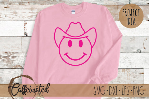 Cowboy Hat Smiley Face svg SVG Caffeinated SVGs 