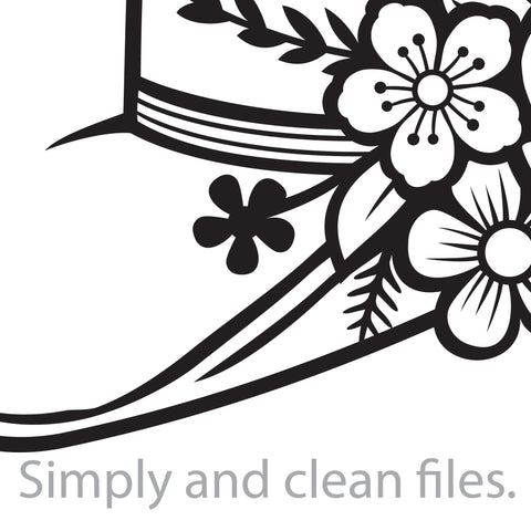 Cowboy hat with flowers SVG TribaliumArtSF 