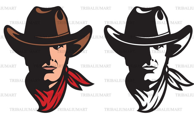 Cowboy head SVG TribaliumArtSF 
