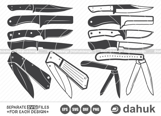 Cowboy Knife SVG, Cowboy SVG, Knife SVG, Cowboy Knife Silhouette, Cowboy Silhouette, Knife Silhouette, Cut file, for silhouette, svg, eps, dxf, png, clipart cricut design space, vinyl cut files SVG dahukdesign 