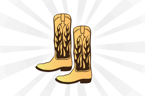 Cowboy Long Boot Set Svg SVG Johan Ru designs 