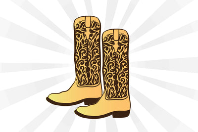 Cowboy Long Boot Set Svg SVG Johan Ru designs 