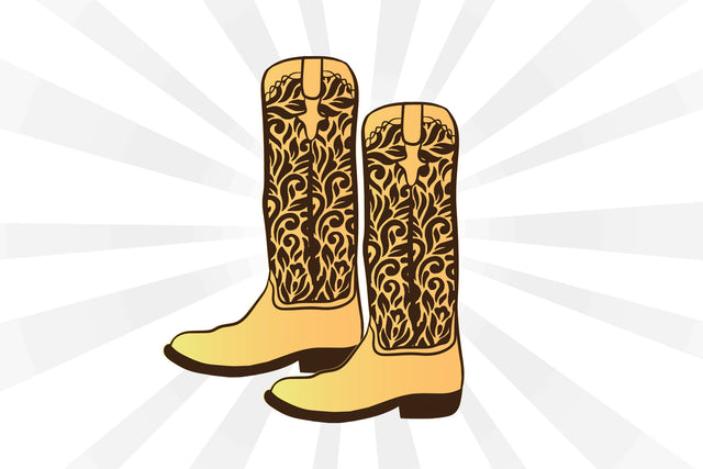 Cowboy Long Boot Set Svg SVG Johan Ru designs 