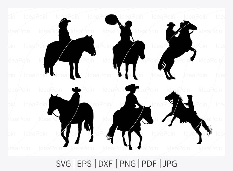 Cowboy svg, Little Cowboy svg, Little Cowboy Silhouette, Rodeo Horse ...