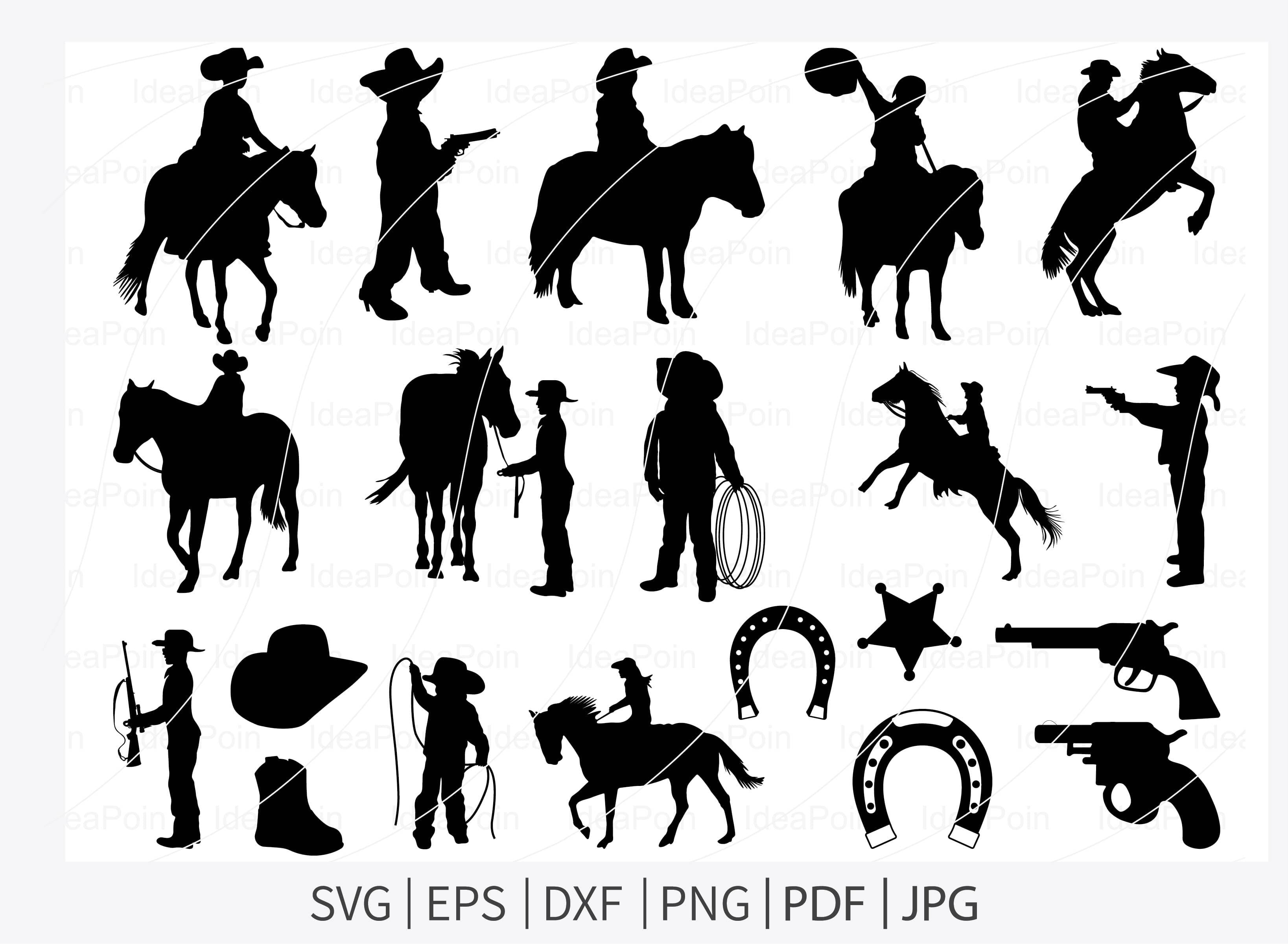 Cowboy / Cowgirl Western Spurs Clip Art Image SVG Cutting 