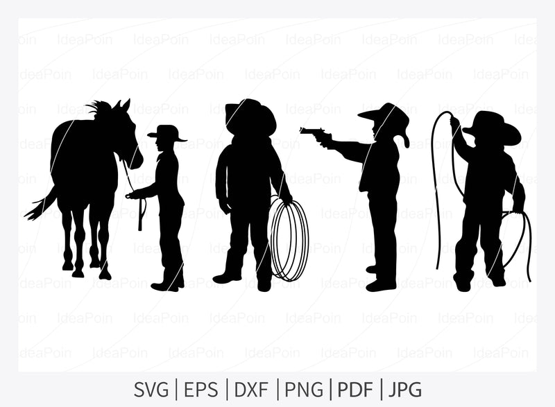 Cowboy svg, Little Cowboy svg, Little Cowboy Silhouette, Rodeo Horse ...