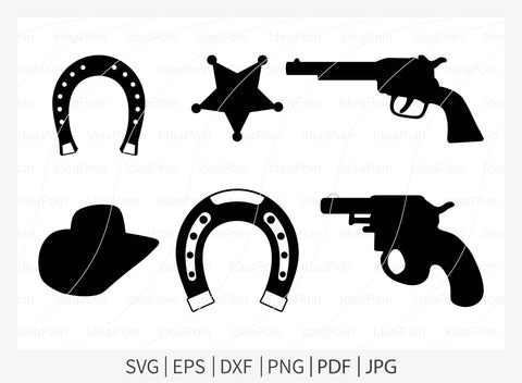 Cowboy / Cowgirl Western Spurs Clip Art Image SVG Cutting 